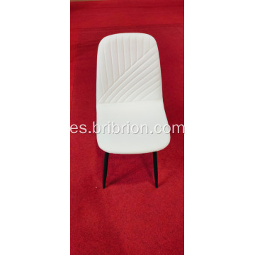 Silla de comedor PU moderna con patas de metal resistentes